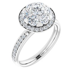 Cluster Halo-Style Engagement Ring  